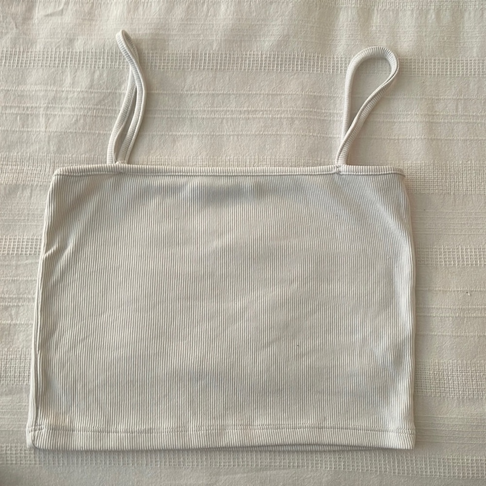 Brandy Melville womens white crop top